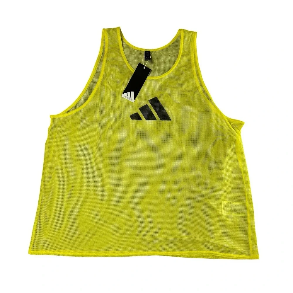 ADIDAS Training 24 Soccer Bib Adult Large Shock Yellow Mesh JF3244 Recycled NEW
